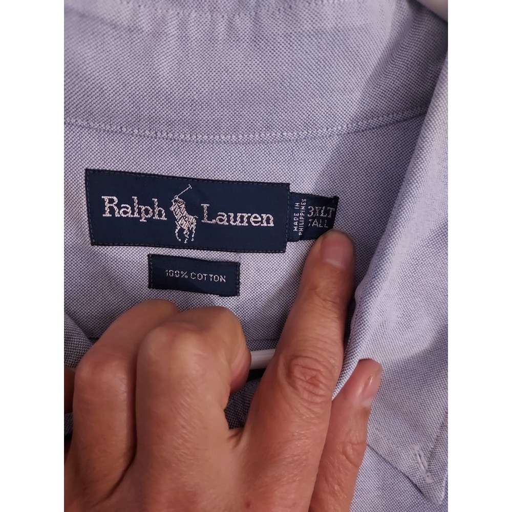 Polo Ralph Lauren Shirt Men 3XLT 3XL TALL Flesh Pony Iconic Chambray Blue Preppy - Picture 3 of 9
